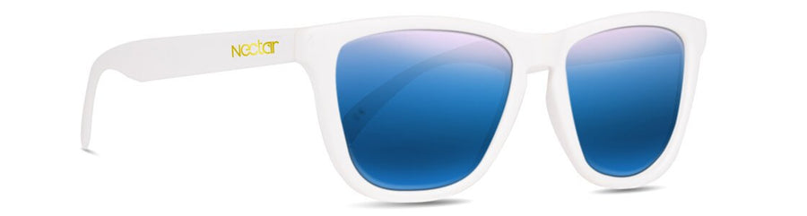 Crux White Frame Blue Lens